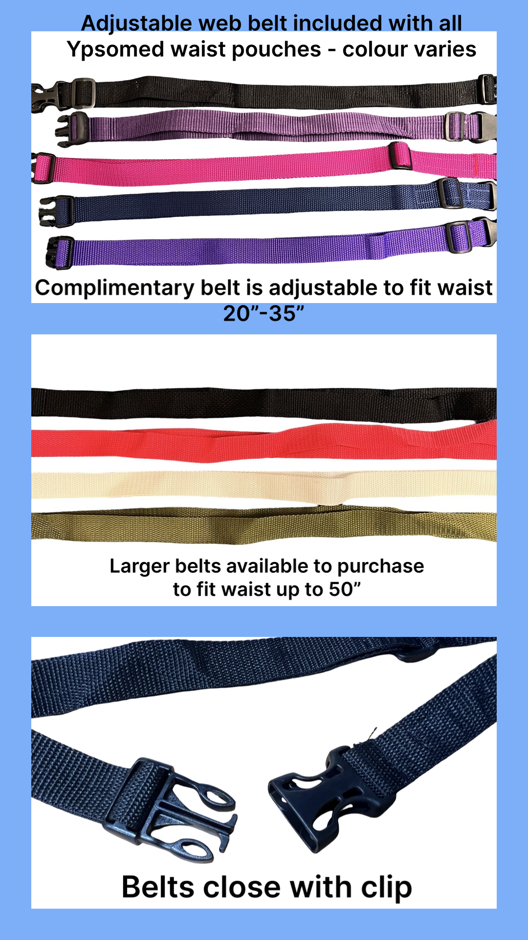 Softy Belts and Large Web belts