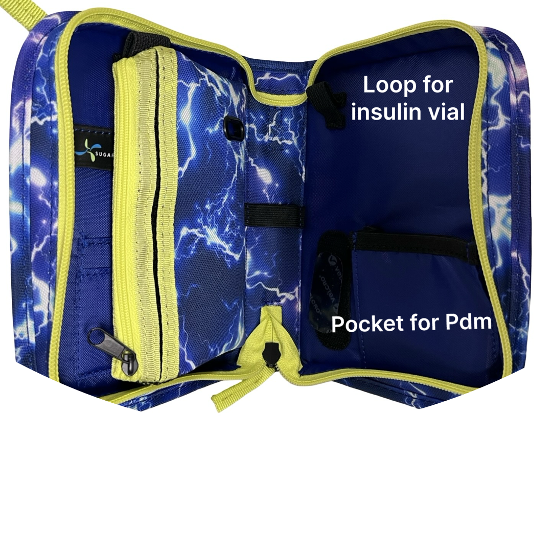 Omnipod Supply Case - Blue Lightening