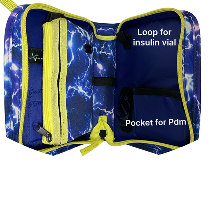 Omnipod Supply Case - Blue Lightening