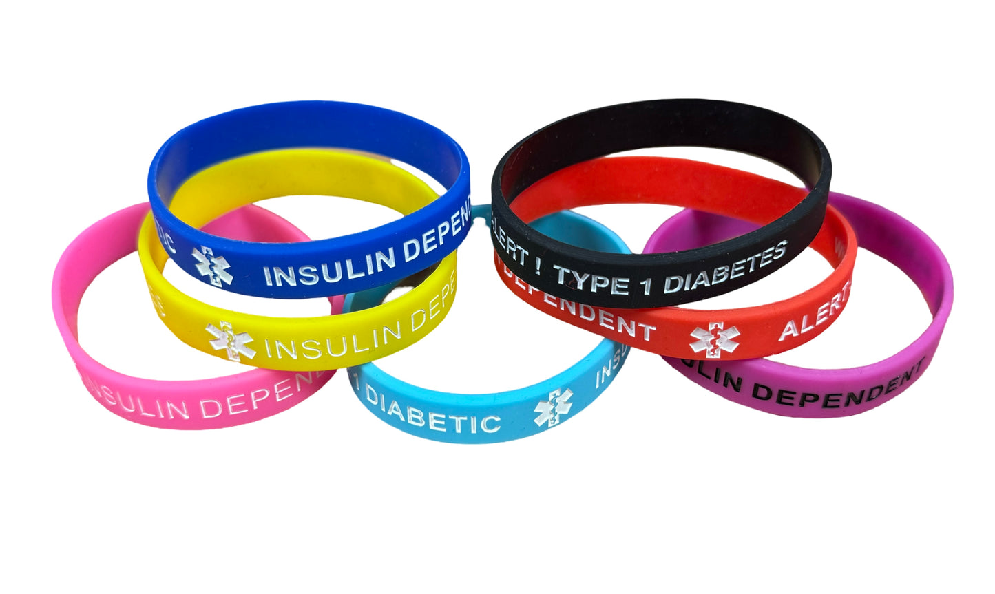 Type 1 Medical Alert wristbands - Adult