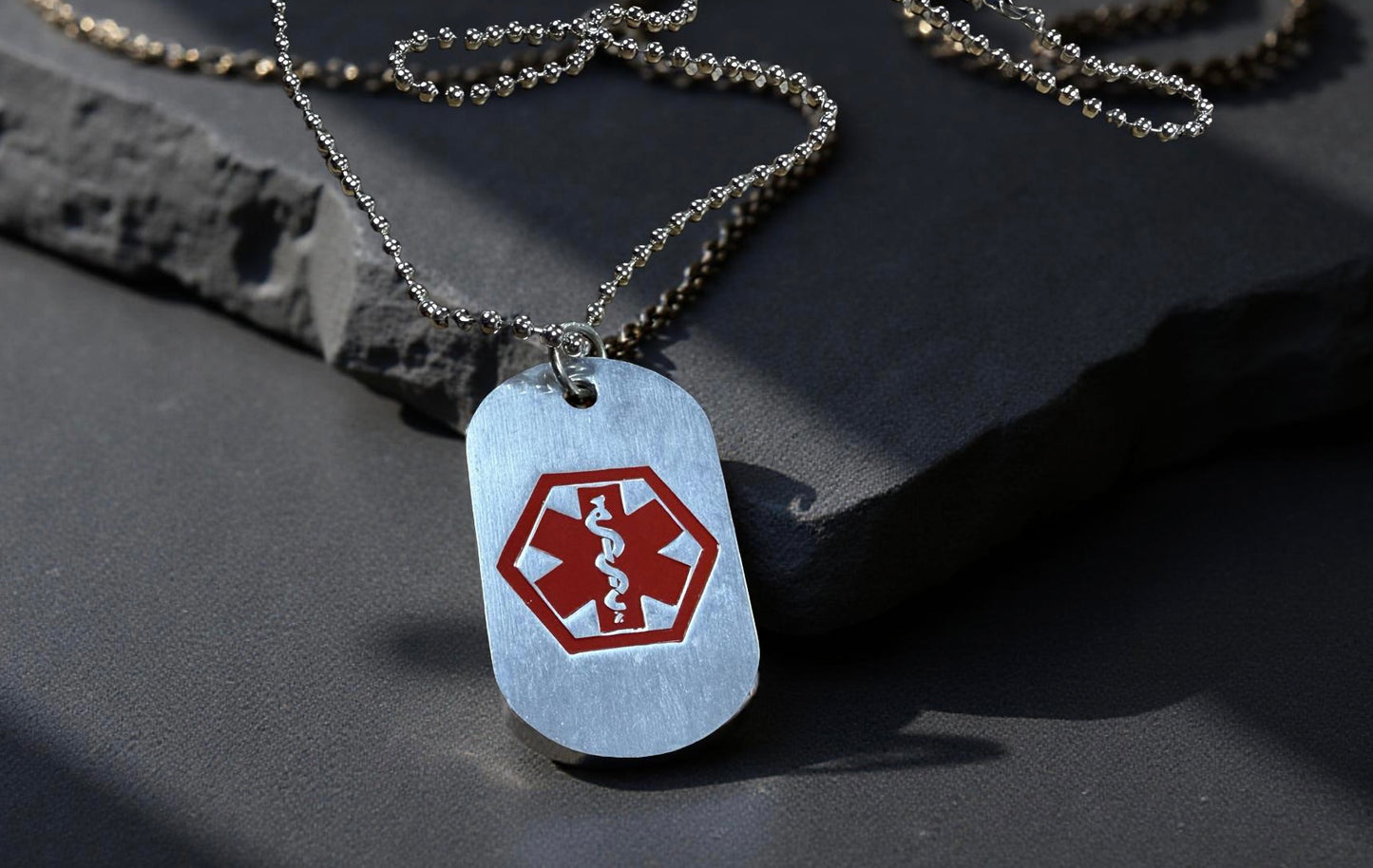 Diabetes engraved dog tag