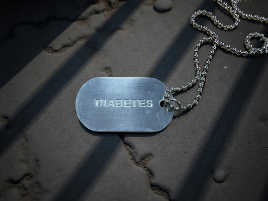 Diabetes engraved dog tag