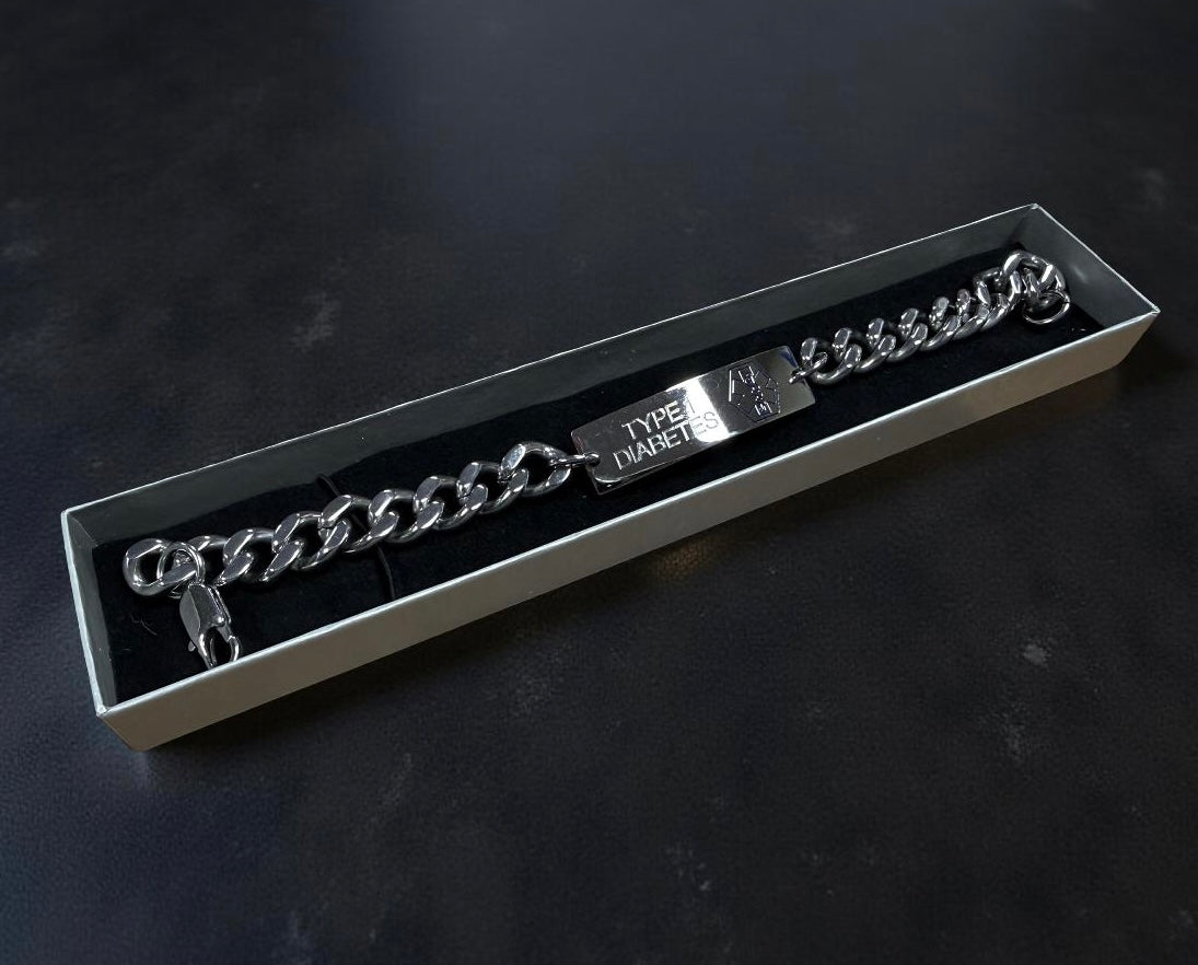Type 1 diabetes engraved bracelet