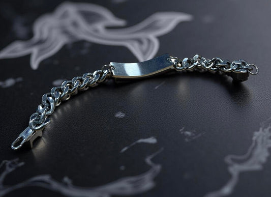 Stainless steel medical alert symbol bracelet