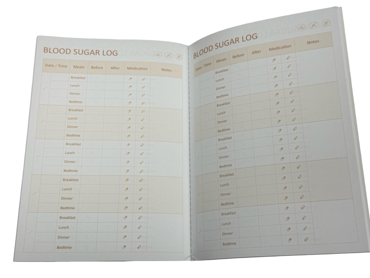 Blood sugar log book