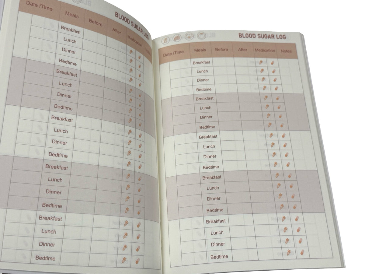 Blood sugar log book