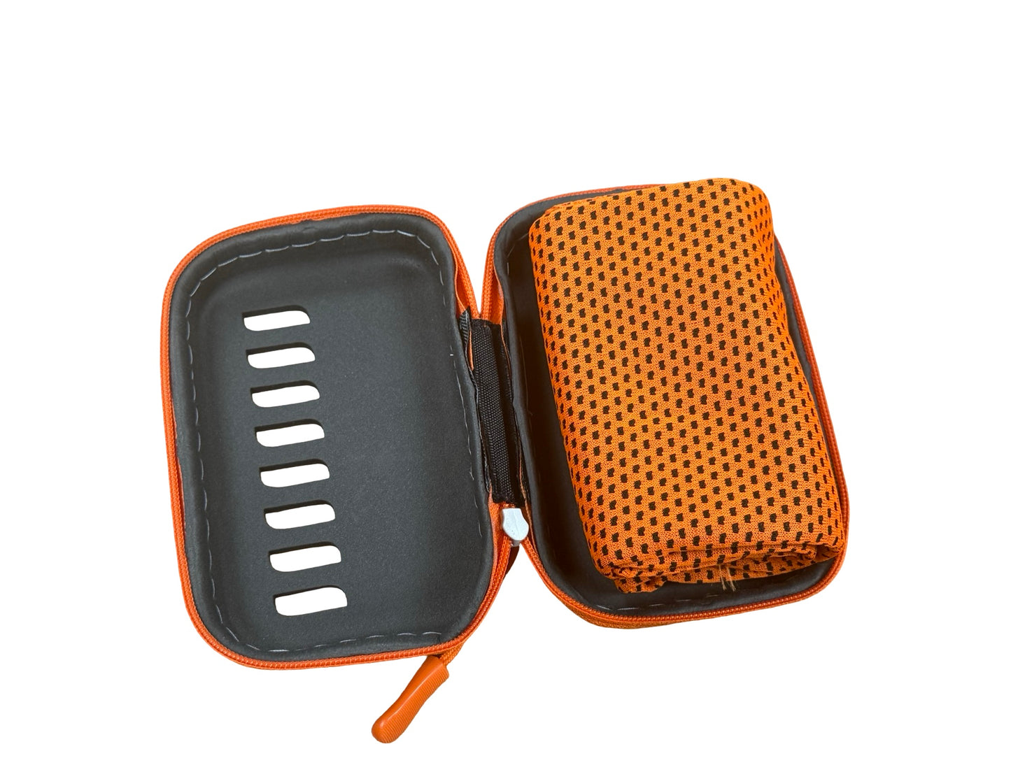 Cooling towel with travel case