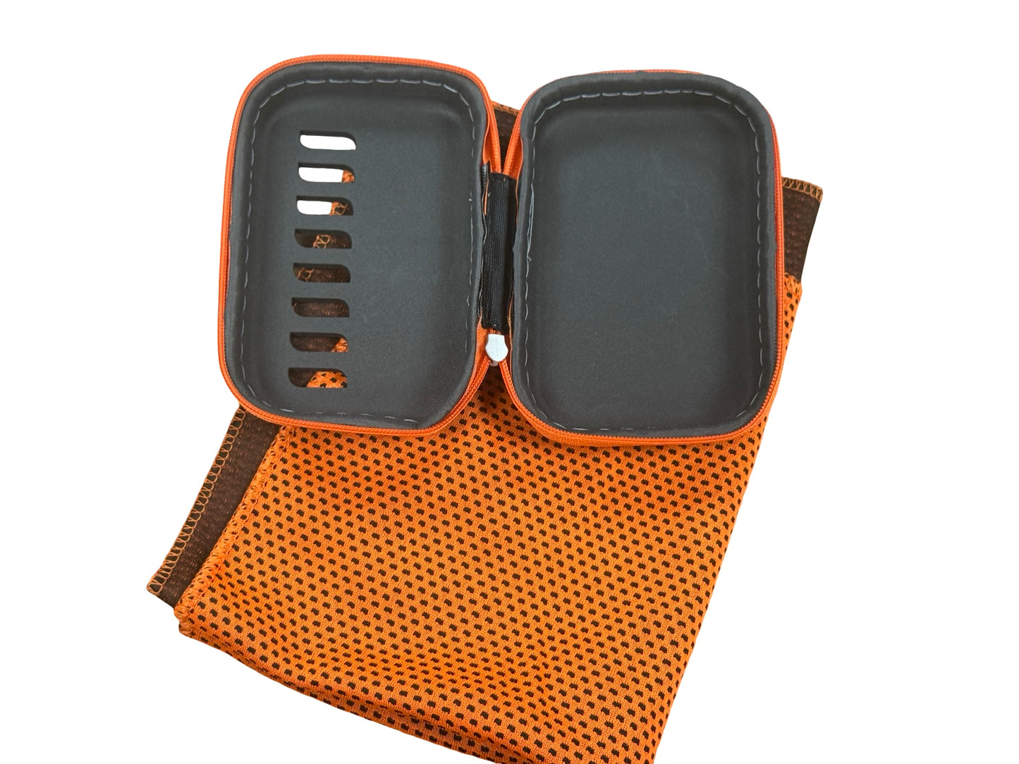 Cooling towel with travel case