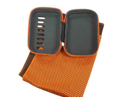 Cooling towel with travel case