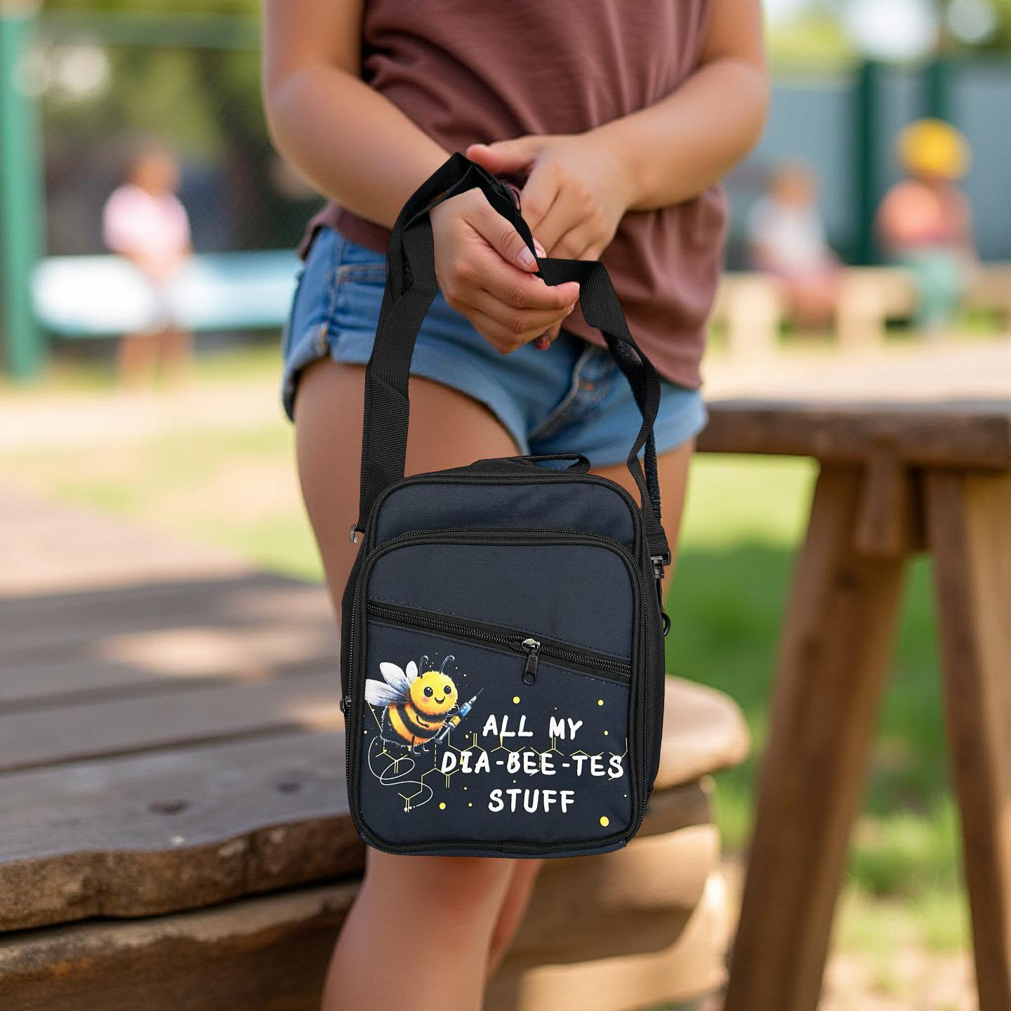 Cross Body Bags - Insulated front storage pocket