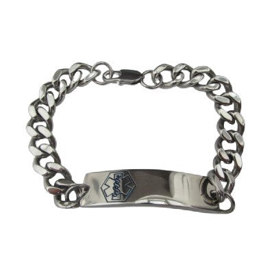 Stainless steel medical alert symbol bracelet