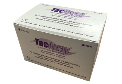 TacAway Adhesive Remover Wipes - Box of 50 Wipes