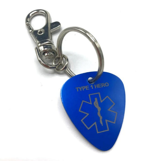 ‘Type 1 Hero’ Medical Alert Tag Keyring